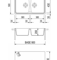 PLADOS SPAZIO SP0862 56 LAVELLO INCASSO DUE VASCHE CM 86 X 50 VARIANTE COLORE 56 JASMINE - 1 - Gallery
