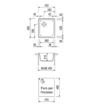 PALDOS -  Lavello 1 vasca reversibile cm. 43x50 - Bianco HR4321 UG 98 - 1 - Gallery