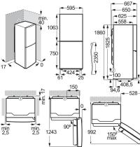 ELECTROLUX LNT5MF36W0 - FRIGO D. PORTA - TOT NO FROST - 266L + 94L - CL: