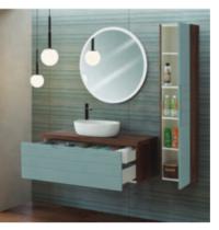 MOBILE BAGNO ASPEN CM 90 mobile, lavello, specchio verde /noce - 1 - Gallery