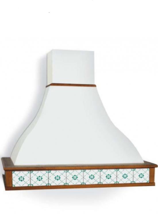 Cappa TECNODESIGN a parete CORINTO bordo legno piastrellabile cm. 90