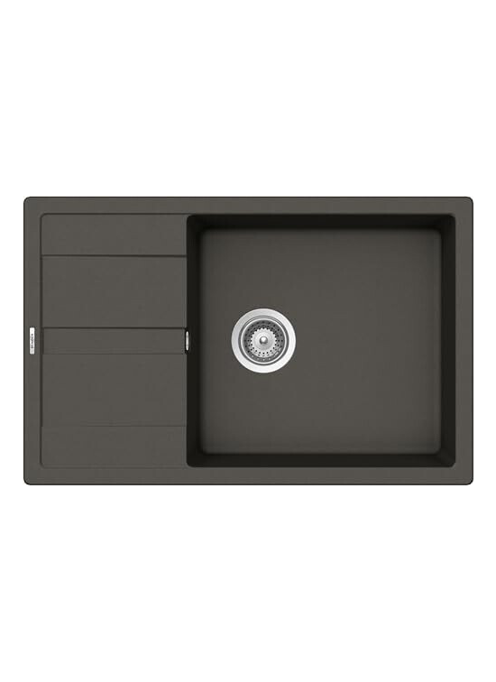 SCHOK ELEMENT D100XS LAVELLO CM  78 x 50  AD UNA VASCA con gocciolatoio reversibile NERO ASSOLUTO 13