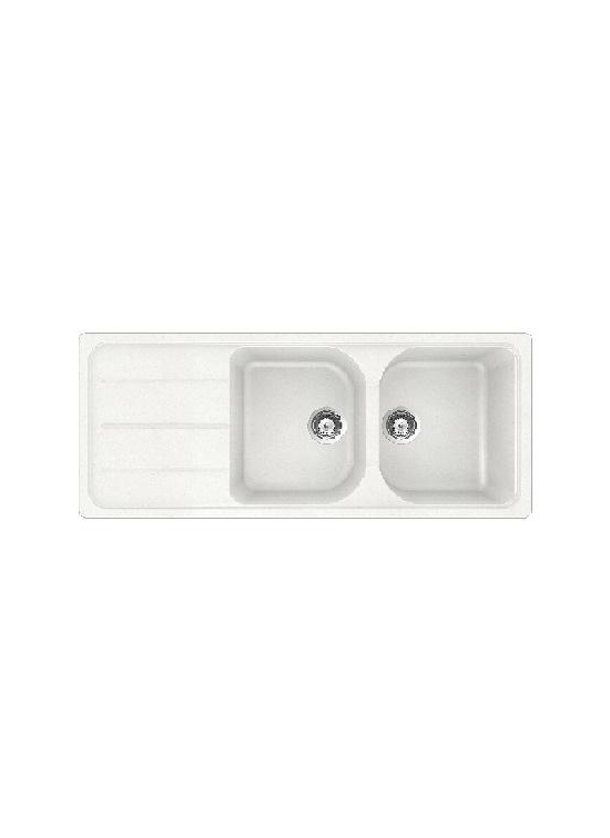 SCHOCK FOMD200A1 LAVELLO 116X50 2VASCHE+GOCCIOLATOIO BIANCO ASSOLUTO 1