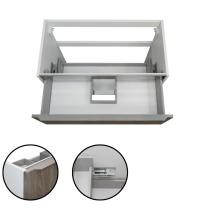 Mobile bagno PORDENONE quercia da 60 cm sospeso, con lavabo quarzimar - Gallery
