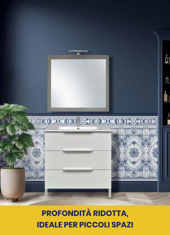 Mobile bagno a terra ALBA da 60 cm bianco frassinato