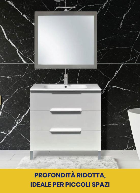 Mobile bagno a terra ALBA da 60 cm bianco lucido