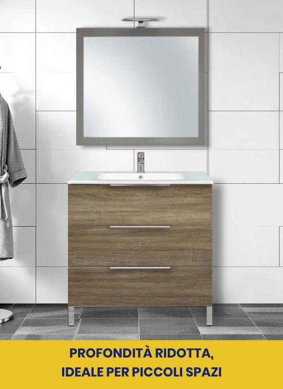 Mobile bagno a terra ALBA da 70 cm quercia