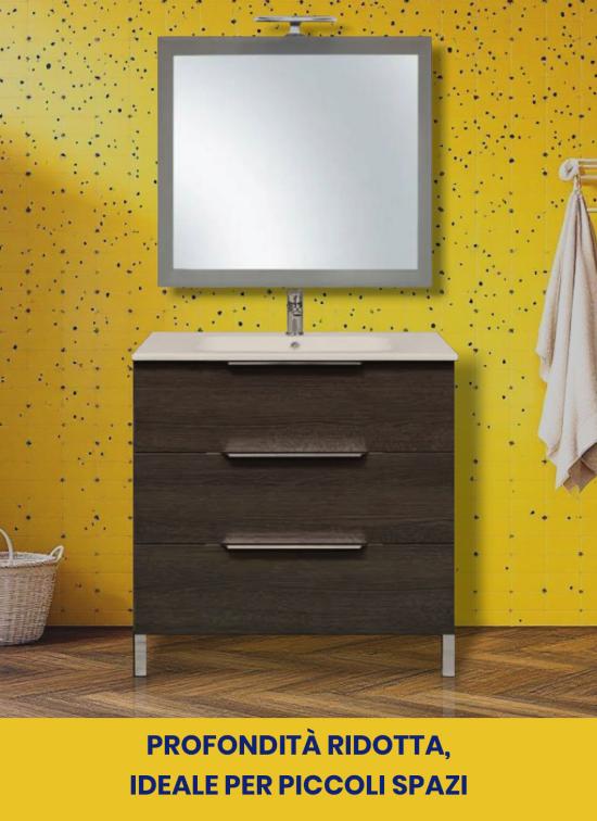 Mobile bagno a terra ALBA da 80 cm rovere scuro
