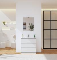 Mobile bagno a terra DIAMANTE 3 cassetti 60cm bianco opaco - Gallery