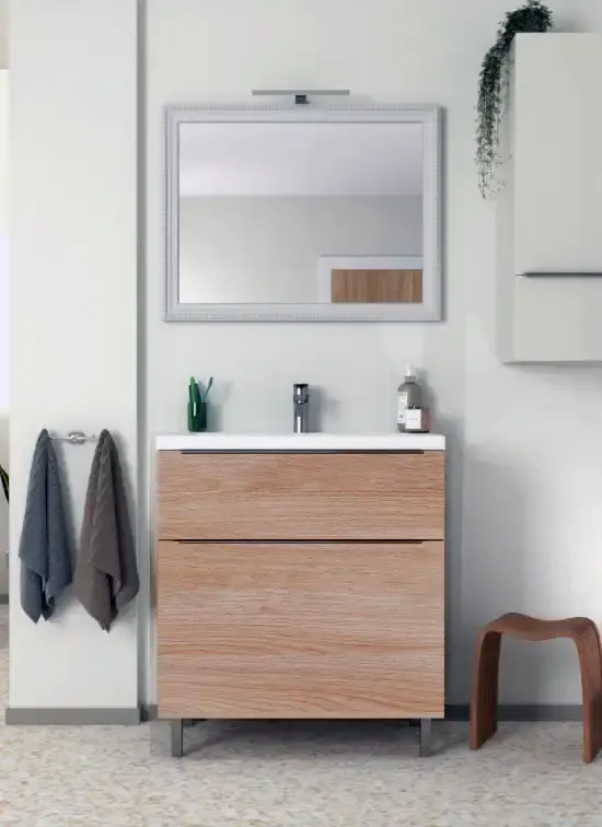 Mobile bagno a terra GENOVA 60 cm XL rovere naturale