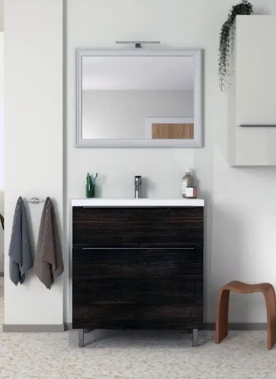 Mobile bagno a terra GENOVA 70 cm XL rovere scuro