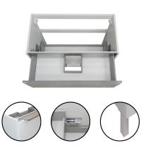Mobile bagno a terra TRENTO bianco opaco da 80 cm e lavabo Ruben in ceramica standard - Gallery