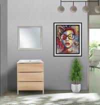 Mobile bagno TRIESTE a terra rovere naturale 80 cm con lavabo in ceramica standard - Gallery