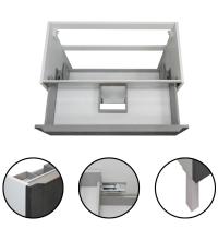 Mobile bagno a terra SIENA rovere scuro da 90 cm e lavabo cemento opaco - Gallery