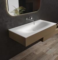 Lavabo d'appoggio in ceramica bianco lucido per mobile - Gallery