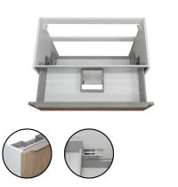 Mobile bagno PORDENONE sospeso 70 cm rovere naturale 2 cassetti + lavabo ceramica superior - Gallery