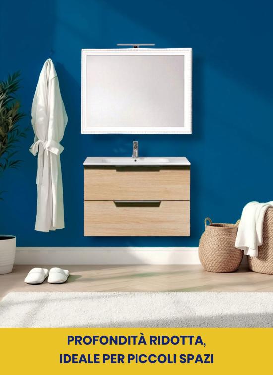 Mobile bagno sospeso ALBA da 60 cm rovere naturale