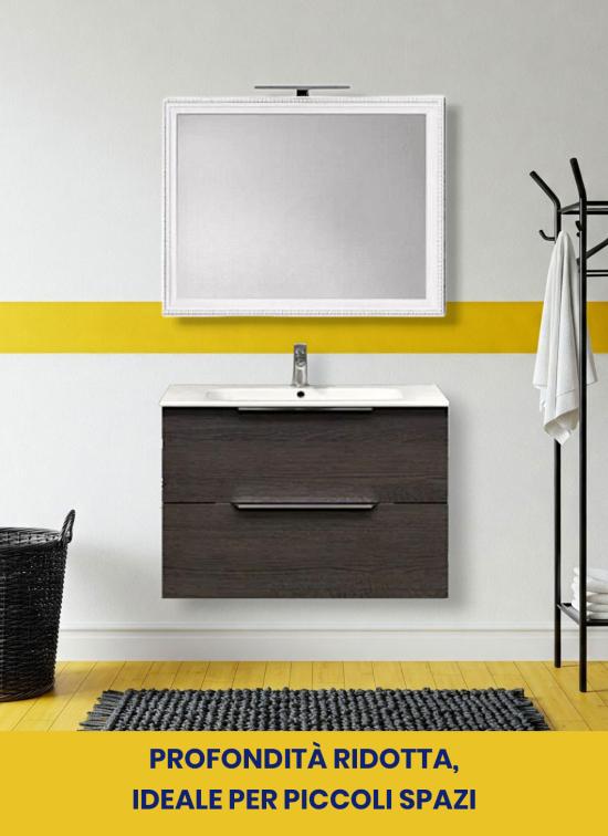 Mobile bagno sospeso ALBA da 70 cm rovere scuro