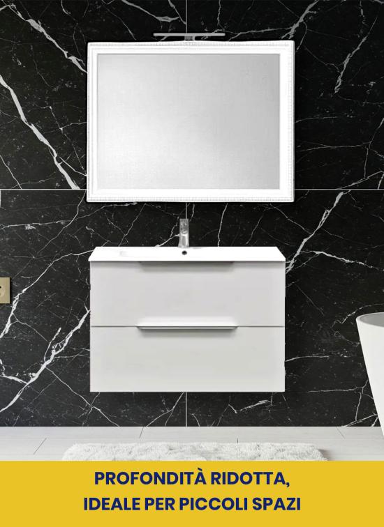 Mobile bagno sospeso ALBA da 80 cm bianco opaco