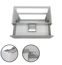 Mobile bagno TRIESTE sospeso bianco frassinato 80 cm con lavabo in ceramica standard - Gallery