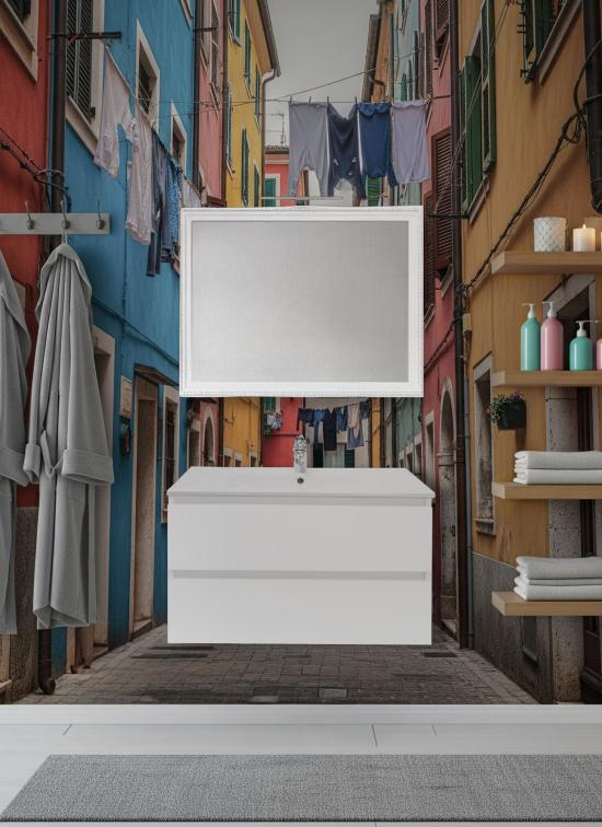 Mobile bagno sospeso NAPOLI da 60 cm bianco opaco
