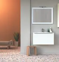 mobile sospeso bianco opaco con un cassetto da 80 cm - Gallery