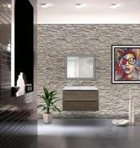 Mobile bagno TRIESTE sospeso quercia 80 cm con lavabo in ceramica standard - Gallery