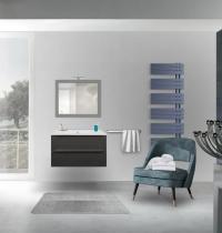Mobile bagno TRIESTE sospeso rovere scuro 80 cm con lavabo in ceramica standard - Gallery