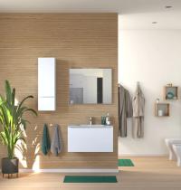 Bagno con specchiera e mobile bagno bianco - Gallery