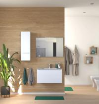 Bagno con specchiera e mobile bagno bianco - Gallery