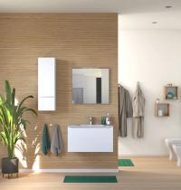 Bagno con specchiera e mobile bagno bianco - Gallery