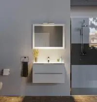 specchio rettangolare verticale con luce per bagno