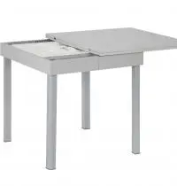 tavolo quadrato 80x80 cm allungabile grigio con cassettone portastoviglie