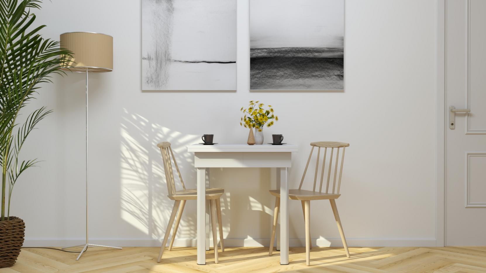 tavolo allungabile 60x70 cm chiuso bianco